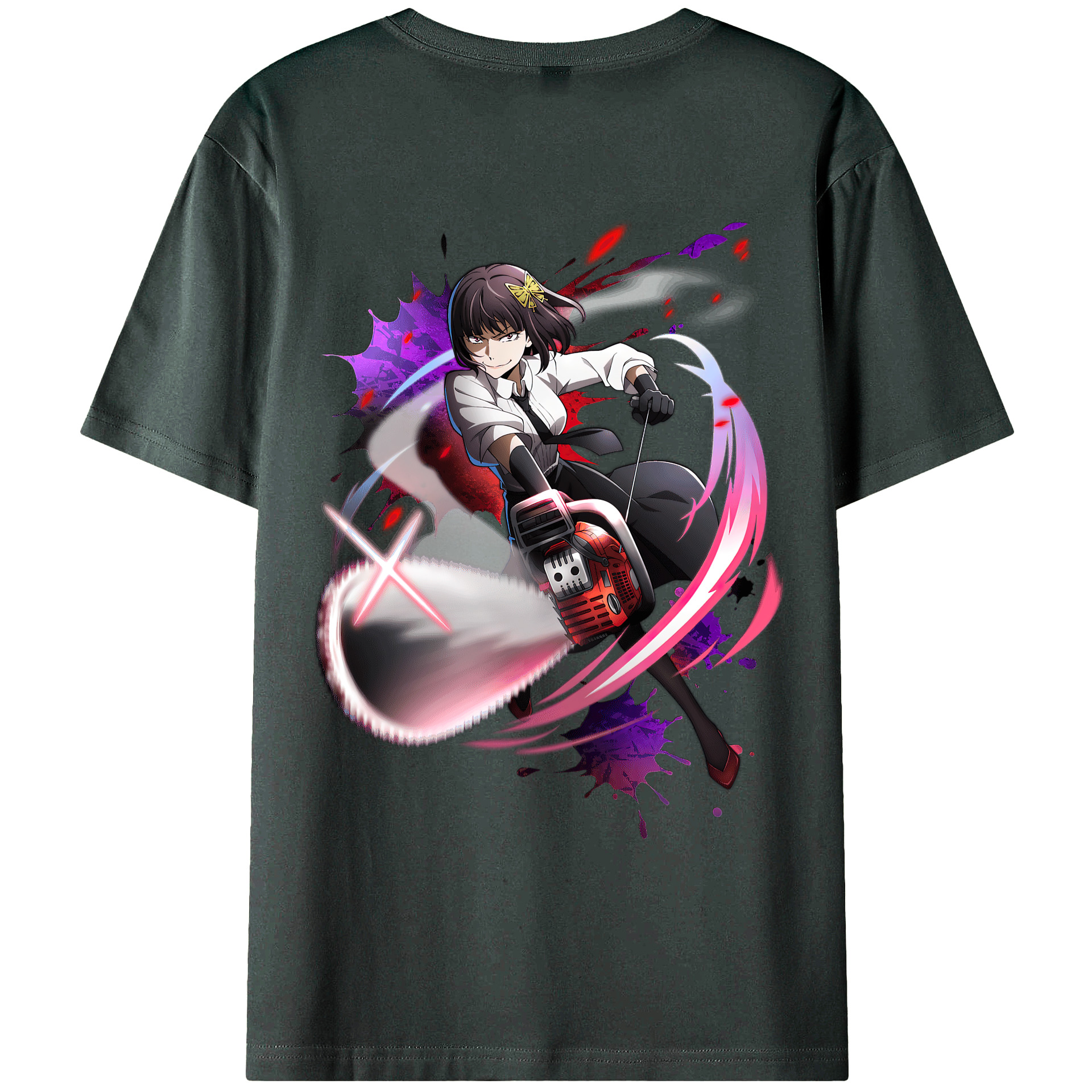 （画像用） 文豪ストレイドッグス Bungo Stray Dogs 綿100％ メンズ半袖Tシャツ（バックプリント） 通気性